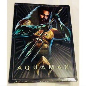 Aquaman Jason Momoa Embossed Metal Sign 9 in. x 13 in.